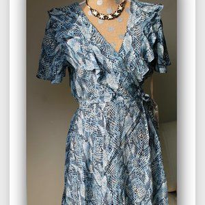NWT Band of Gypsies Blue Snake Skin Small